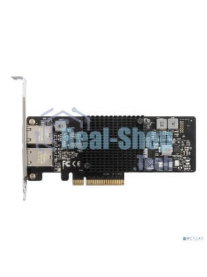 Сетевой адаптер ExeGate EXE-X550-T2 (PCI-E x8 v3.0, порты 2xRJ45 (медные), 10Gb/s (10/5/2.5/1Gb/s, 100Mb/s), Server NIC Intel Chipset X550)