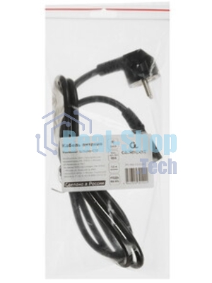Кабель питания Cablexpert PC-186-1.5-1.5M, Schuko-C13, 3x1.5мм2, 10A, с заземлением, медь, 1.5м, черный, пакет