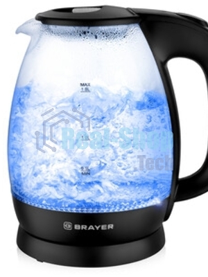 Электрочайник BRAYER BR1026 черный, 1.8 л, 2200 Вт, скрытый нагревательный элемент