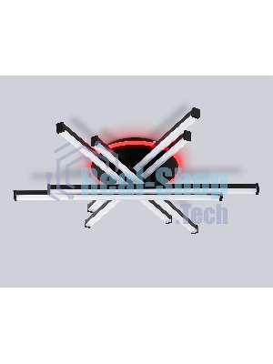 Потолочный светодиодный светильник Ambrella light FL6272 BK черный 76W 3000K-6400K+RGB 700*615*135 (ПДУ ИК)