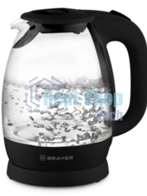 Электрочайник BRAYER BR1026 черный, 1.8 л, 2200 Вт, скрытый нагревательный элемент