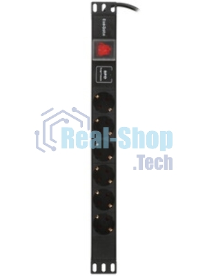 Блок розеток горизонтальный ExeGate ServerPro PDU-19H608 Al-6S-EU2-SW-SPD1, 19
