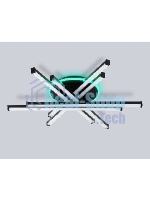 Потолочный светодиодный светильник Ambrella light FL6272 BK черный 76W 3000K-6400K+RGB 700*615*135 (ПДУ ИК)