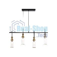 Светильник Ambrella light LH55254/4 BK/BS/CL черный/латунь/прозрачный E14*4 max 40W 845*65*1150