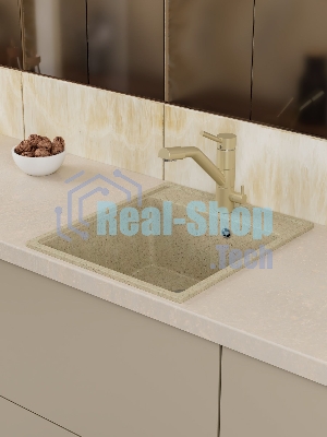 Мойка для кухни BAU Stil Pro 43х49, без выпуска, бежевый камень