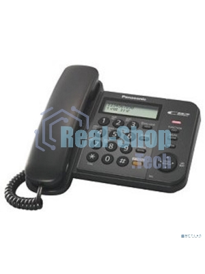 Телефон проводной Panasonic KX-TS2358RUB черный АОН,Caller ID,ЖКД,блокировка набора,выключение микрофона,кнопка 