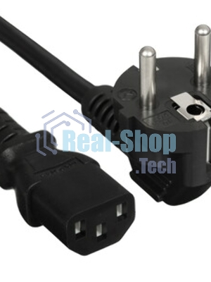 Кабель питания Cablexpert PC-186-1.5-1.5M, Schuko-C13, 3x1.5мм2, 10A, с заземлением, медь, 1.5м, черный, пакет