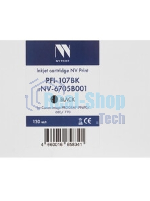 Картридж струйный NVPrint совместимый PFI-107BK (NV-6705B001) Black для Canon imagePROGRAF iPF670/680/770 (130 мл)