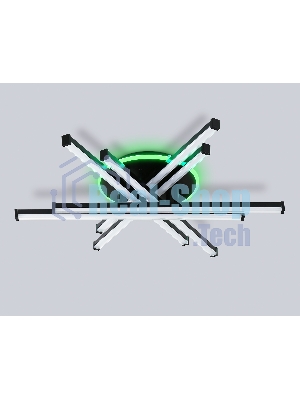 Потолочный светодиодный светильник Ambrella light FL6272 BK черный 76W 3000K-6400K+RGB 700*615*135 (ПДУ ИК)