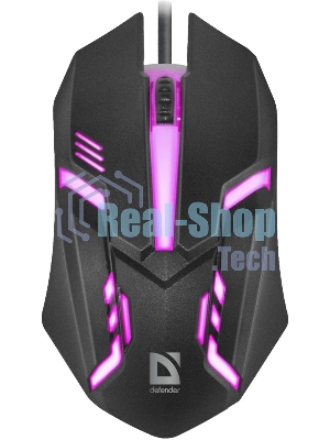 Мышь проводная Defender Cyber MB-560L черный, 1200 dpi, USB, кнопки - 3