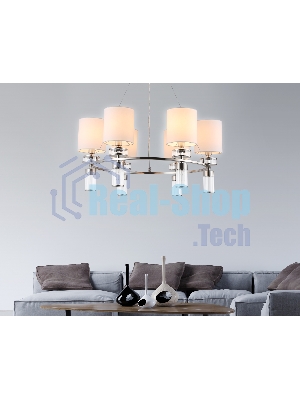 Люстра Ambrella light LH71291/6 SN/WH никель/белый E14/6 max 40W D680*730