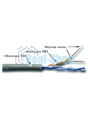 Кабель информационный Lanmaster TWT-5EUTP2-GY кат.5 U/UTP 2X2X24AWG PVC внутренний 305м серый