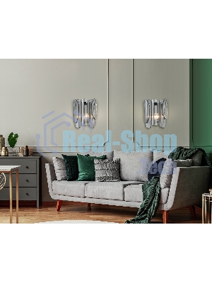 Светильник Ambrella light LH31207/2 SN/SM сатин никель/дымчатый E14*2 max 40W 220*150*270