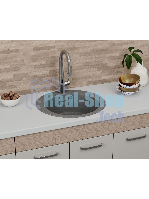 Мойка для кухни BAU Dream Gray stone D 50, выпуск с сифоном в комплекте, серый камень