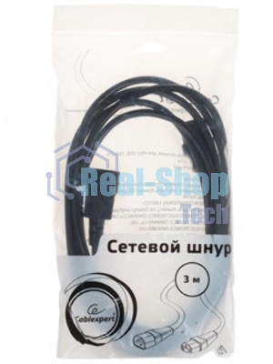 Кабель питания Cablexpert PC-189-VDE-R-1.8M, C13-С14, 3x0.75мм2, 10A, с заземлением, медь, 1.8м, красный, пакет