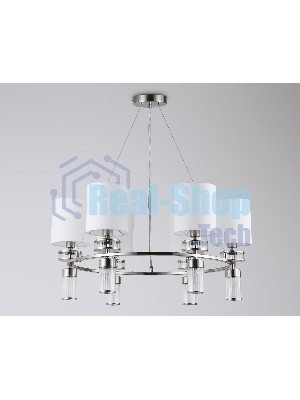 Люстра Ambrella light LH71291/6 SN/WH никель/белый E14/6 max 40W D680*730