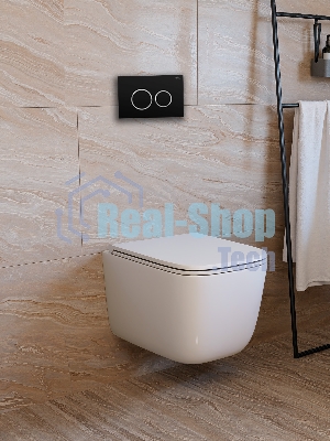 Инсталляция с унитазом комплект BAU PRO 6 в 1: унитаз подвесной безободковый торнадо Bau Dream 51х35, быстросъемное сиденье микролифт, кнопка смыва BAU Dream, черный матовый
