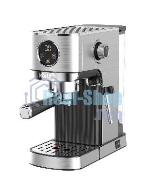 Кофеварка рожковая Korting KCM 1001 EX нержавеющая сталь, молотый, 1.2 л, 1350 Вт, 20 бар