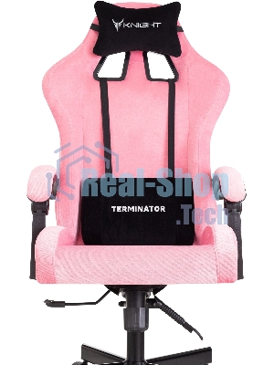 Кресло Knight Terminator розовый, велюр, 120 кг, механизм качания