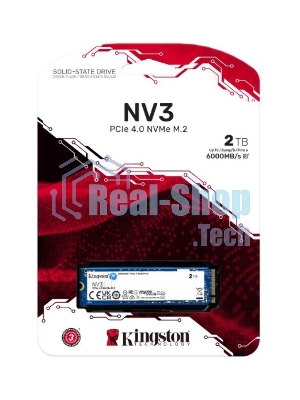 Накопитель SSD Kingston NV3, 2000Gb, M.2 2280, PCIe 4.0 x4, NVMe, R/W 6000/5000