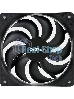 Вентилятор для корпуса Digma DFAN-120-9 черный, 120 мм, 1200 об/мин, 23 дБ, 4 pin
