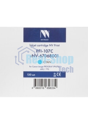 Картридж струйный NVPrint PFI-107C (NV-6706B001) Cyan для Canon imagePROGRAF iPF670/680/770 (130 мл)