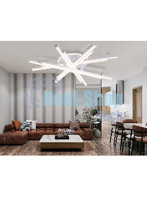 Потолочный светодиодный светильник Ambrella light FL6275 WH белый 134W 3000K-6400K 800*800*165 (ПДУ ИК)