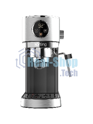 Кофеварка рожковая Korting KCM 1001 EX нержавеющая сталь, молотый, 1.2 л, 1350 Вт, 20 бар