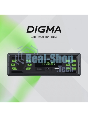 Автомагнитола Digma MCP-225G, 1 DIN, Bluetooth, USB Type-A, AUX