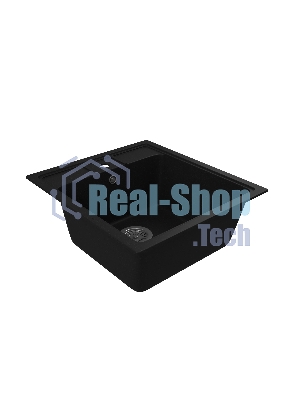 Мойка для кухни BAU Stil Black coal 45х50, выпуск с сифоном в комплекте, черный уголь