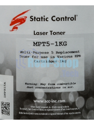Тонер Static Control MPT5-1KG черный флакон 1000гр. для принтера HP LJ1200/4100/5000