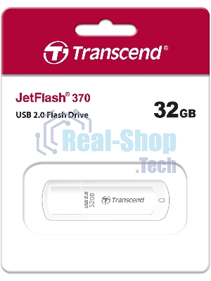Флешка USB Transcend JetFlash 370 (TS32GJF370), 32Gb, USB 2.0, R/W 12/5, белый