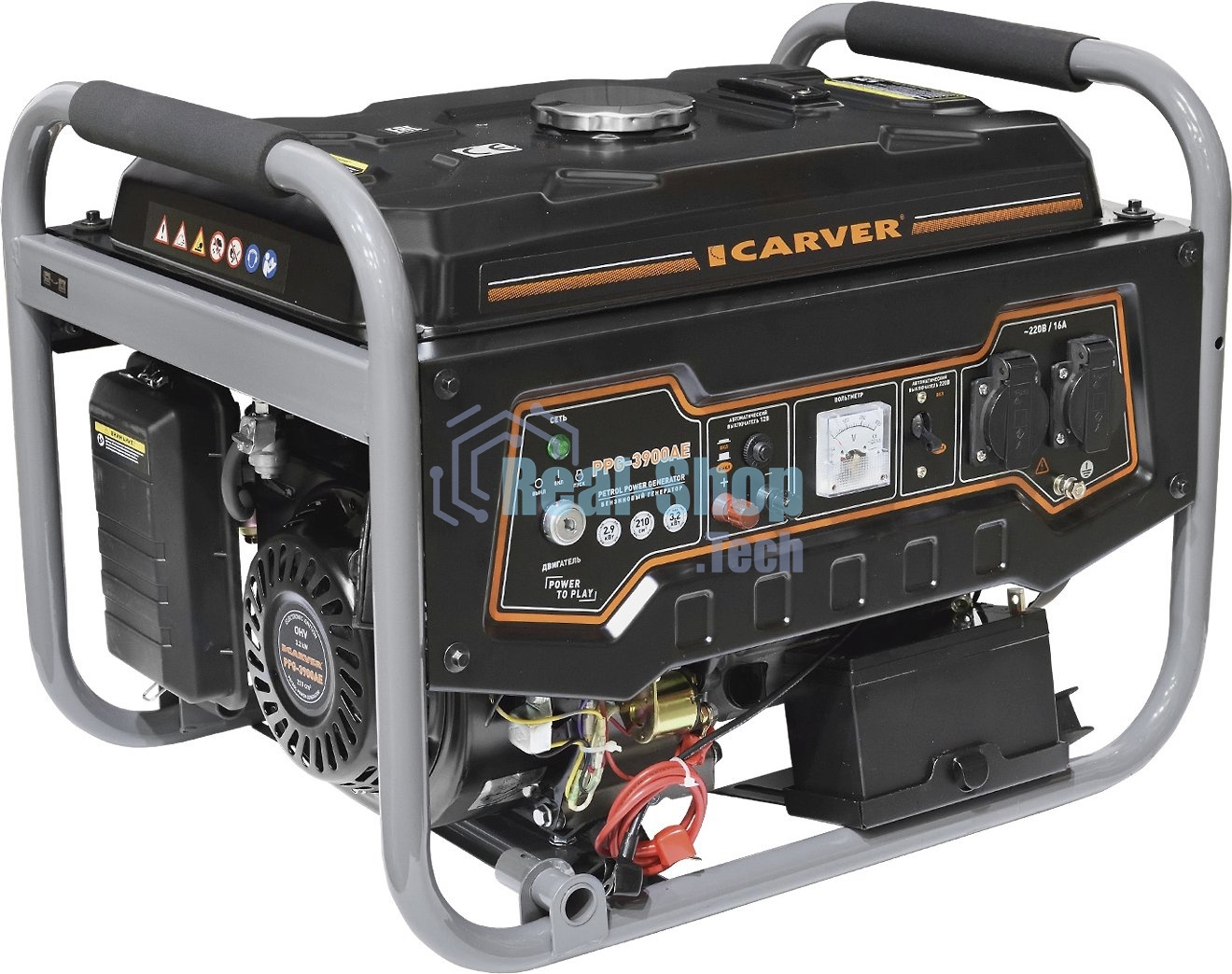 Электрогенератор бензиновый Carver PPG-3900АE, 3.2 кВт, 65дБ, 46 кг