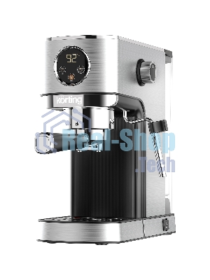 Кофеварка рожковая Korting KCM 1001 EX нержавеющая сталь, молотый, 1.2 л, 1350 Вт, 20 бар