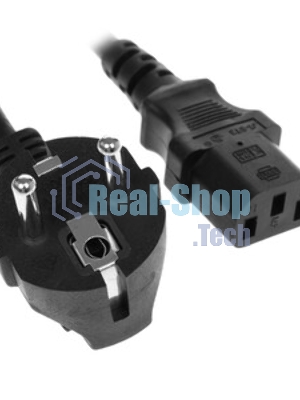 Кабель питания Cablexpert PC-186-1-3M, 3м, Schuko- C13, 3x1кв.мм, черный, с заземлением, пакет