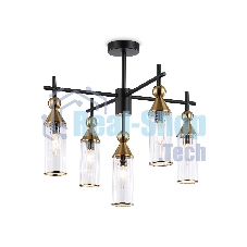 Люстра Ambrella light LH55256/5 BK/BS/CL черный/латунь/прозрачный E14*5 max 40W D520*520