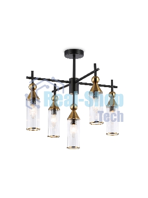 Люстра Ambrella light LH55256/5 BK/BS/CL черный/латунь/прозрачный E14*5 max 40W D520*520
