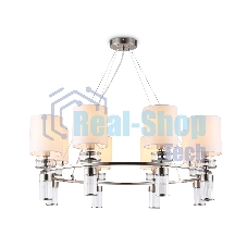 Люстра Ambrella light LH71293/8 SN/WH никель/белый E14/8 max 40W D830*780