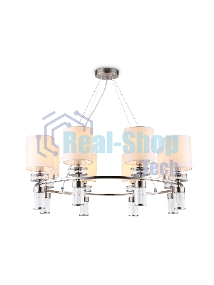 Люстра Ambrella light LH71293/8 SN/WH никель/белый E14/8 max 40W D830*780