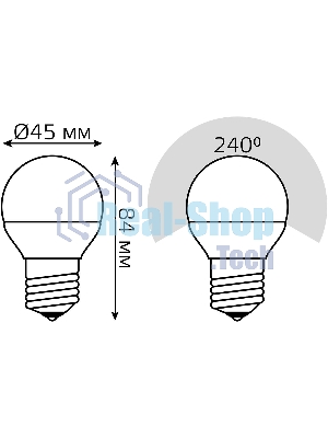 Лампа светодиодная Шар Gauss 7W 590lm 6500К E27 диммируемая LED