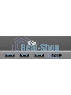 Адаптер VCOM CU459 Type-Cm --> RJ-45+2USB3.0(f) + PD100 Вт Alum Shell