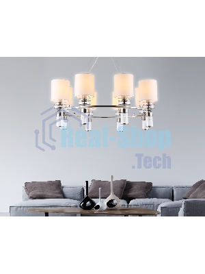 Люстра Ambrella light LH71293/8 SN/WH никель/белый E14/8 max 40W D830*780