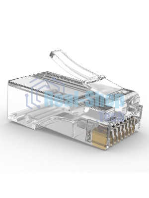 Вилка RJ-45 (8P8C) LC-PTU-01/100 универсальная. cat.5e. со сквозным отверстием(100 шт.)