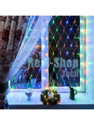 Гирлянда Neon-night Сеть с контроллером 1.5х1.5м 150 LED мульти. прозрачный провод 12Вт 220В IP20