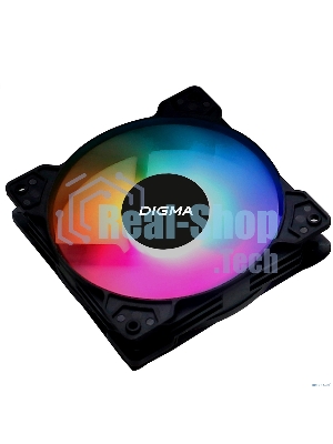 Вентилятор для корпуса Digma DFAN-FRGb1 черный, 120 мм, 1200 об/мин, 23 дБ, 4 pin