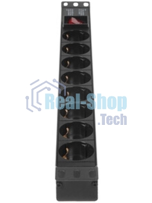 Блок розеток горизонтальный ExeGate ServerPro PDU-19H804 Al-8S-EU2.5-SW, 19
