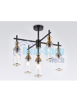 Люстра Ambrella light LH55256/5 BK/BS/CL черный/латунь/прозрачный E14*5 max 40W D520*520