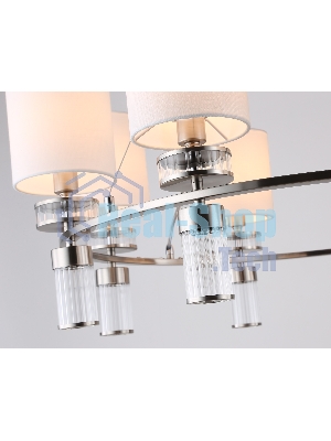Люстра Ambrella light LH71293/8 SN/WH никель/белый E14/8 max 40W D830*780