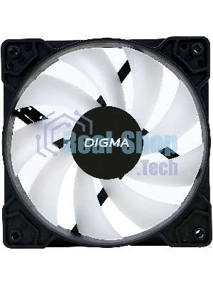 Вентилятор для корпуса Digma DFAN-FRGb1 черный, 120 мм, 1200 об/мин, 23 дБ, 4 pin