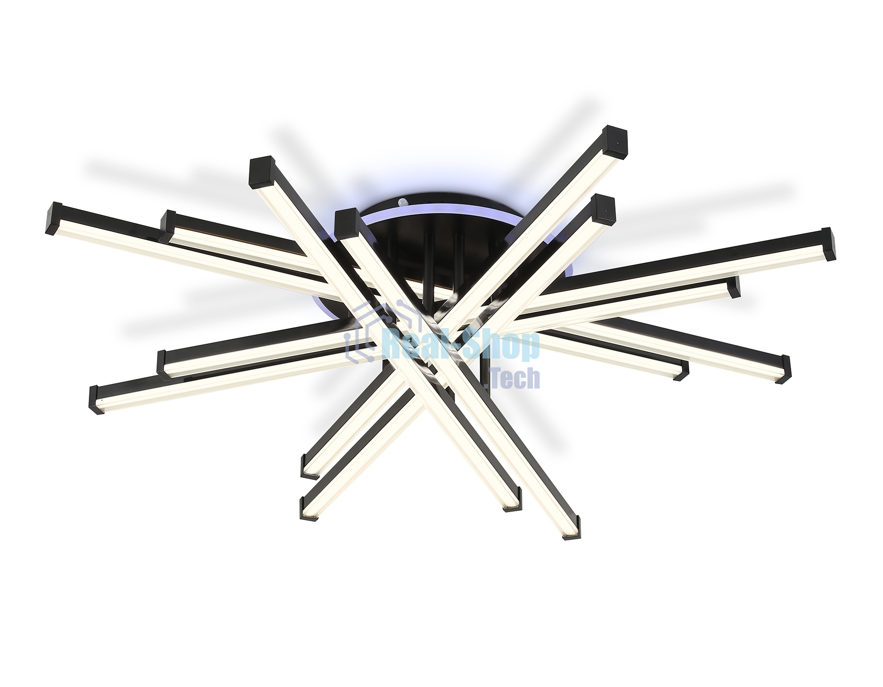 Потолочный светодиодный светильник Ambrella light FL6276 BK 119W черный 3000K-6400K+RGB 800*800*165 (ПДУ ИК)